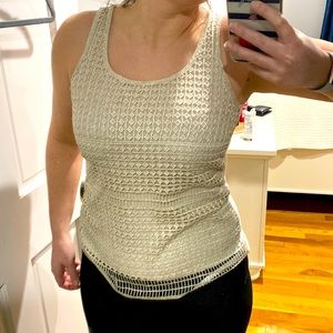 Express - Macrame Sparkly Gold Top - Size XS